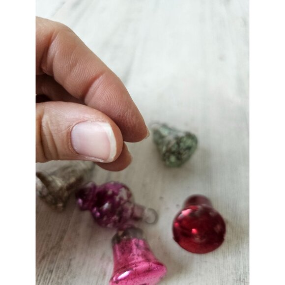 Vintage mini glass mercury bell ornament AS IS Xmas tree - Picture 10 of 12